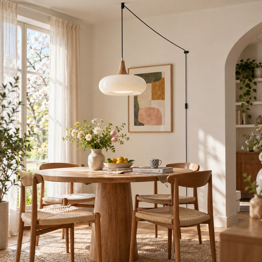 Kitchen Island Lighting Plug-in Glass Pendant Light