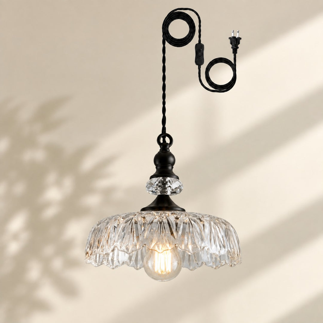 Verdoma Flower Glass Plug-in Pendant Light