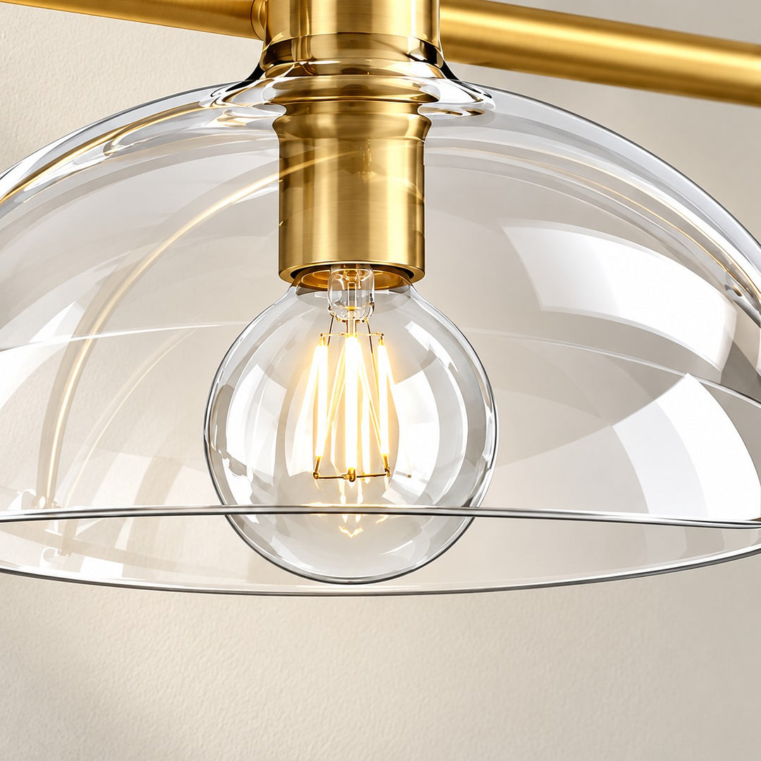 Glass Dome Trumpet Foot Metal Base Vanity Light