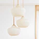 Load image into Gallery viewer, Rivrona Ribbed Glass 3-Light Chandelier - Sculptural Modern Lighting for Home
