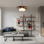 Charger l'image dans la visionneuse de galerie, Lustre Orrise à pétales en étages - Métal moderne et tissu pour salons et salles à manger