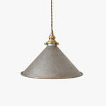 Cargar imagen en el visor de la Galería, Iron silver cone pendant lamp on white background