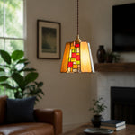Load image into Gallery viewer, Vintage Rose Stained Glass Pendant Light