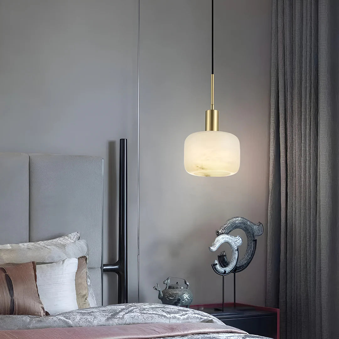 Velia Eichel Alabaster Minimalistische Pendelleuchte