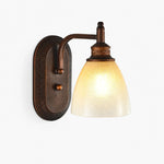 Bild in Gallery-Viewer laden, Antique bronze amber glass wall sconce product view