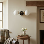 Charger l&#39;image dans la visionneuse de galerie, Lumio Globe Art Deco Vanity Light -  Opal Globe Bathroom Sconce
