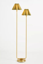 Load image into Gallery viewer, Capirise Gold Scalloped Shade Floor Lamp - Contemporary Metal Lighting for Bedroom
