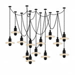 Bild in Gallery-Viewer laden, Black Metal Alabaster Chain-Hung Chandelier