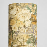 Load image into Gallery viewer, Close-up of vintage ivory floral Liberty fabric cylindrical lampshade texture