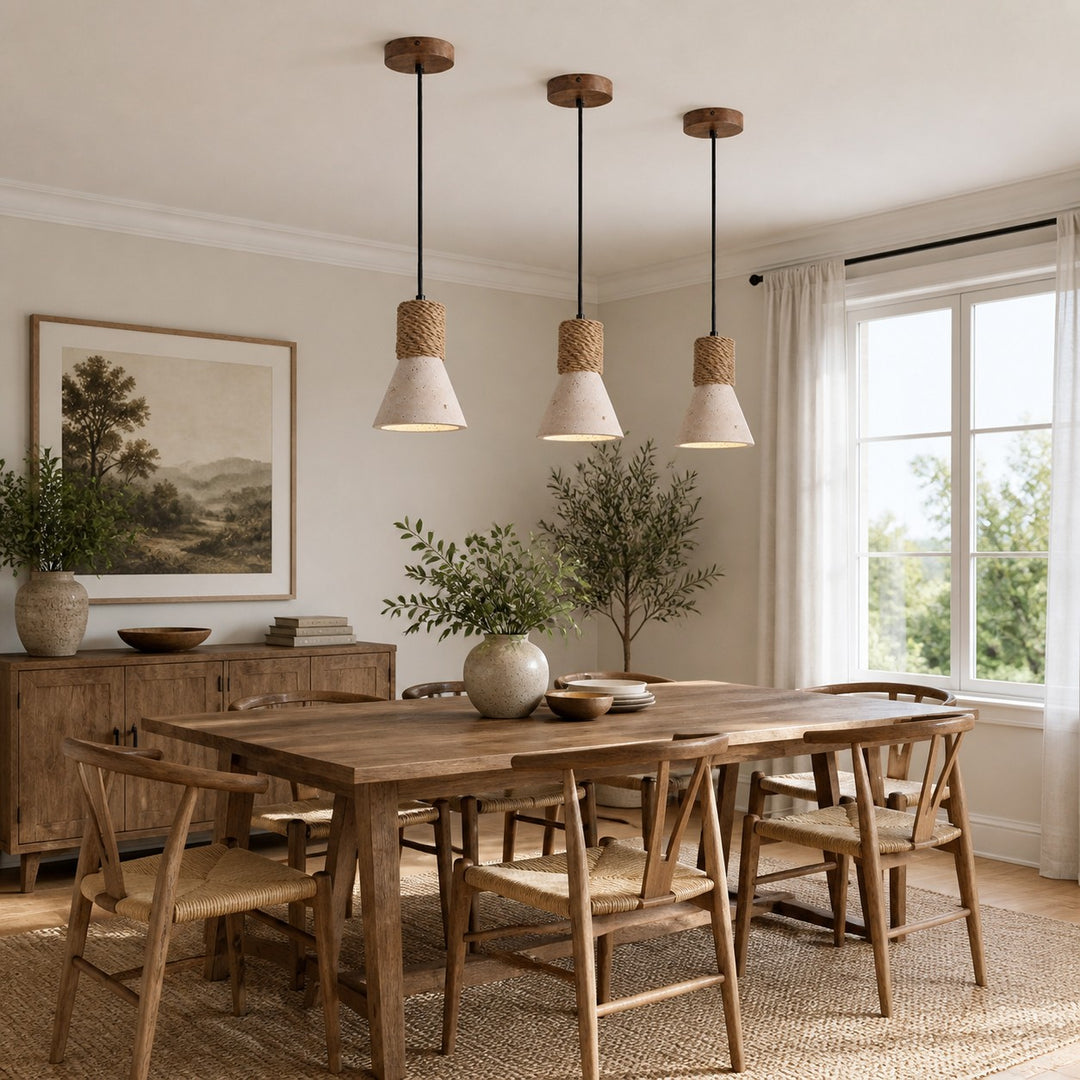 Wabi Sabi Stone Pendant Light, Warm LED Ceiling Lamp for Bedroom, Dining Bar and Kitchen Island
