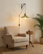 Bild in Gallery-Viewer laden, Leafy Gold Metal Glass Plug-In Pendant