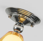 Cargar imagen en el visor de la Galería, Light Yellow Glass Pendant Light With Chrome Canopy