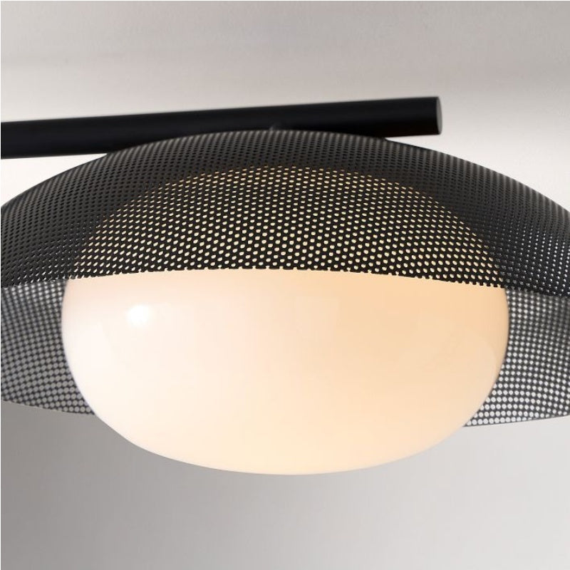 Lámpara de techo empotrada Elorina de 3 luces de vidrio y metal: una elegante luminaria para espacios modernos.