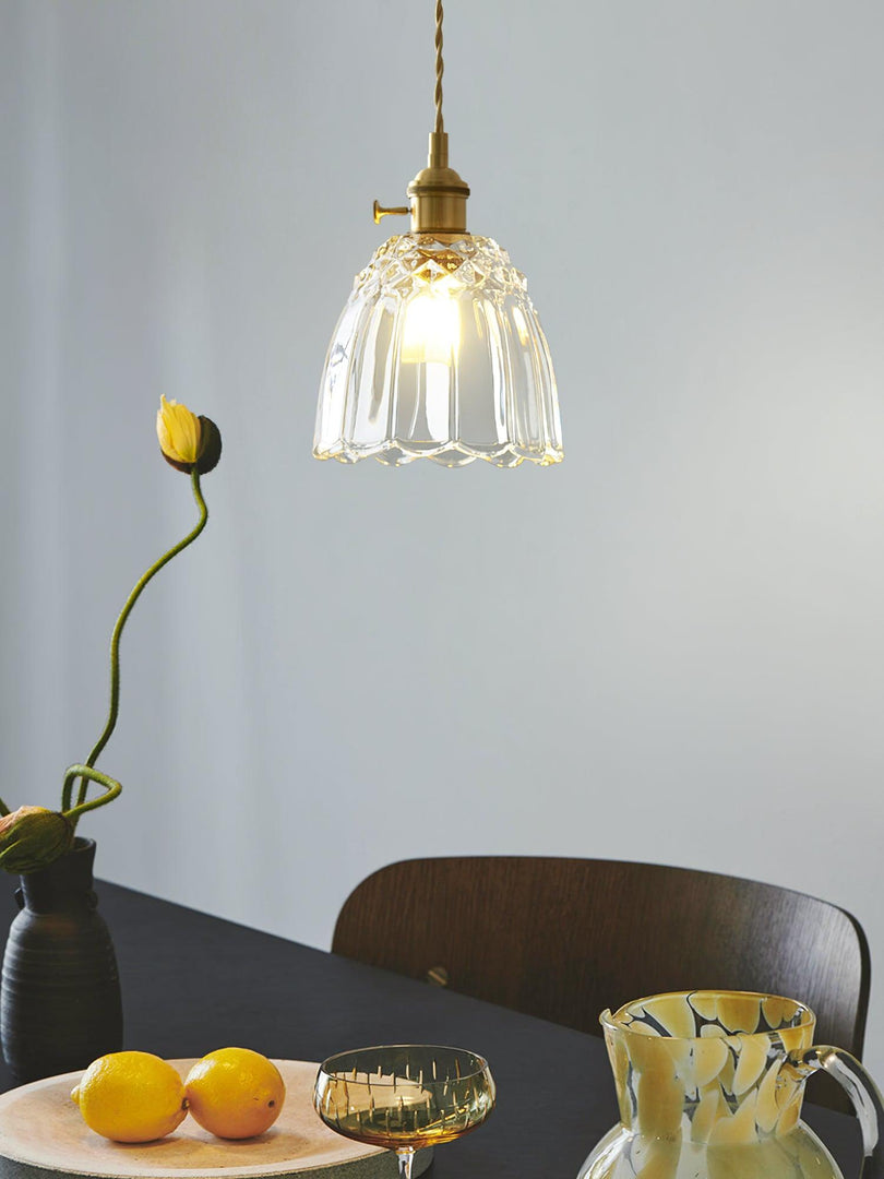 Clear Glass Brass Swag Pendant Light
