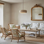 Cargar imagen en el visor de la Galería, Lámpara colgante de piedra natural travertino Kairis - Iluminación de estilo vintage para comedores y salas de estar