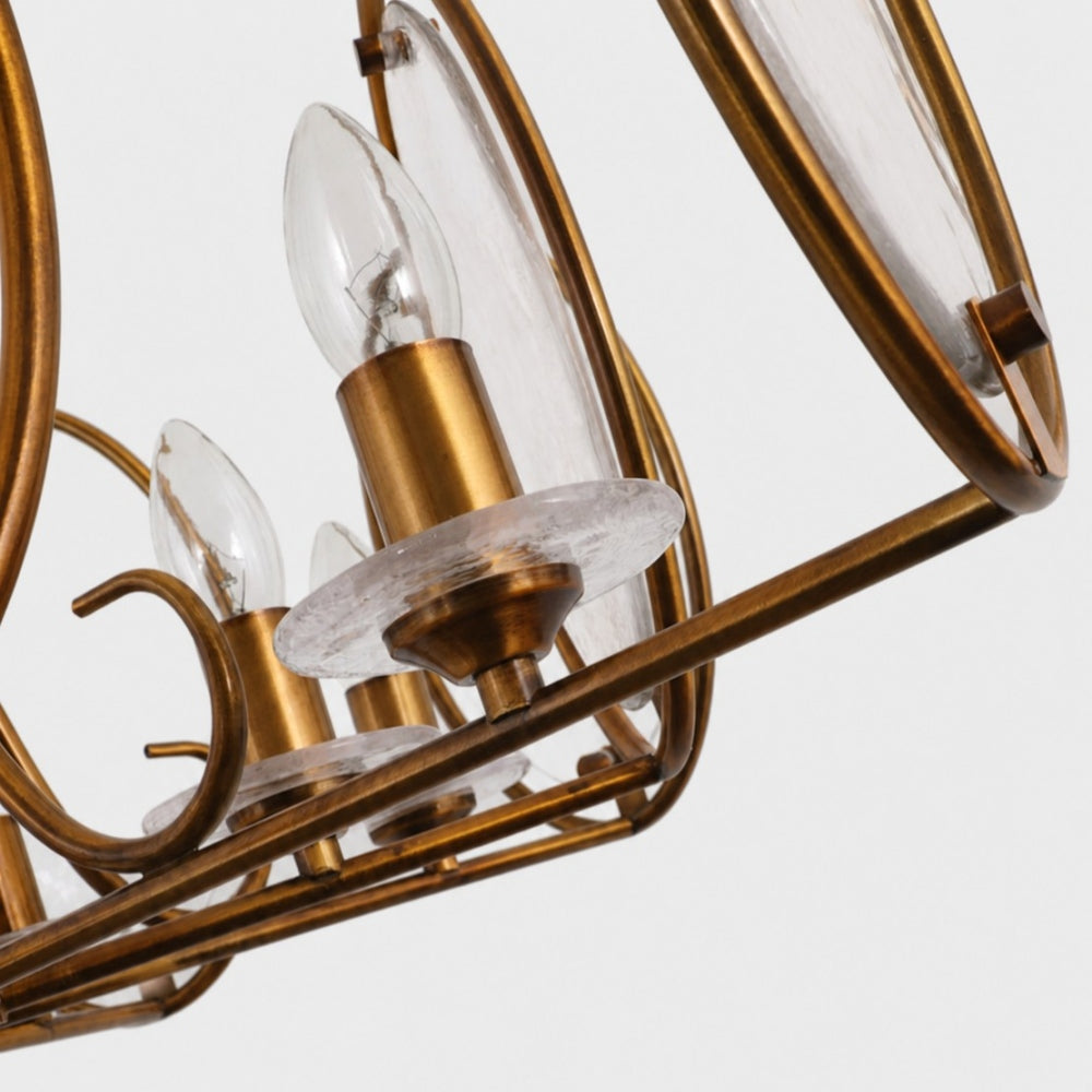 Oval Panel Textured Glass Chandelier