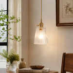 Cargar imagen en el visor de la Galería, Style L clear glass pendant suspended near a bright window