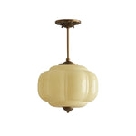 Cargar imagen en el visor de la Galería, Lámpara colgante Eloise de vidrio lechoso festoneado de inspiración vintage: lámpara de acento moderna para cocina y dormitorio.
