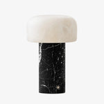 Bild in Gallery-Viewer laden, table lamp with Dolomite shade and Bulgari Black Marble base