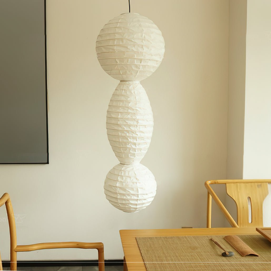 Stacked Ribbed Paper Swag Pendant Light