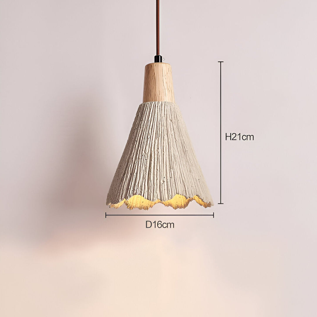 Creme Retro Wabi-Sabi LED Pendelleuchte