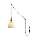 Bild in Gallery-Viewer laden, Wood Finial Ceramic Plug-In Swag Pendant