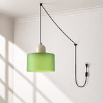 Bild in Gallery-Viewer laden, Mid‑Century Macaron Plug‑in Swag Pendant Light - Colorful Shade Hanging Lamp for Home Decor