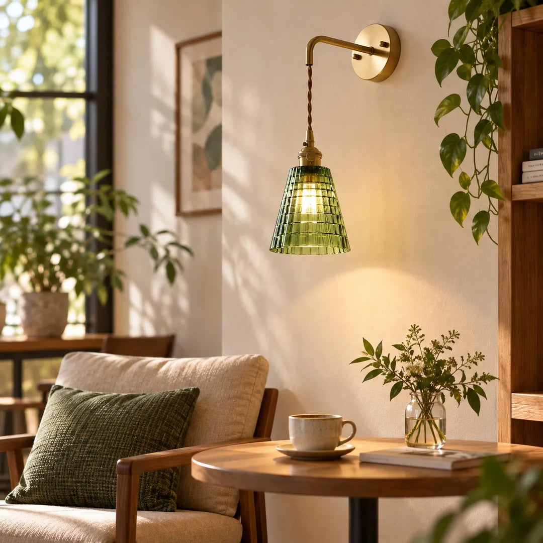 Nordic Brass Colored Glass Wall Lamp
