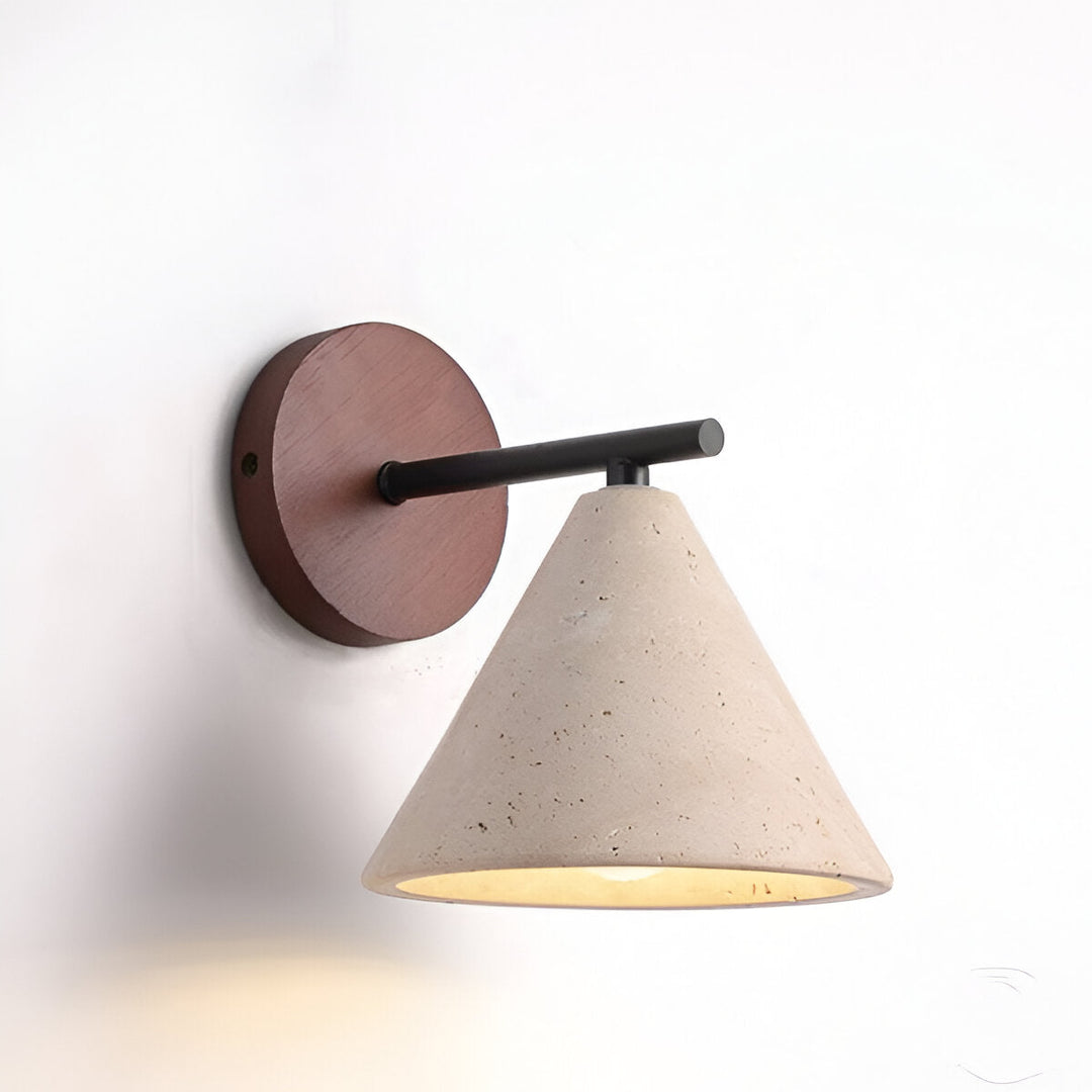 Yellow Travertine Cone LED Wall Light