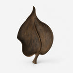 Cargar imagen en el visor de la Galería, Small sculptural wooden leaf wall decor, 44 by 31 by 6 centimeters