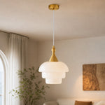 Load image into Gallery viewer, White pendant chandelier interior scene