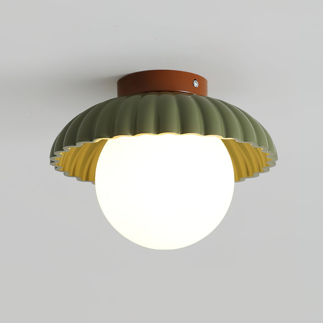 Plafonnier élégant de style Alien Cream en métal beige et verre