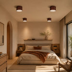 Bild in Gallery-Viewer laden, Burgundy Leather Surface-Mounted LED Ceiling Light