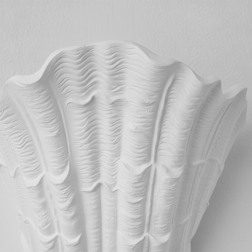Applique murale Seavira à texture coquillage organique - Applique moderne en plâtre pour salon et entrée