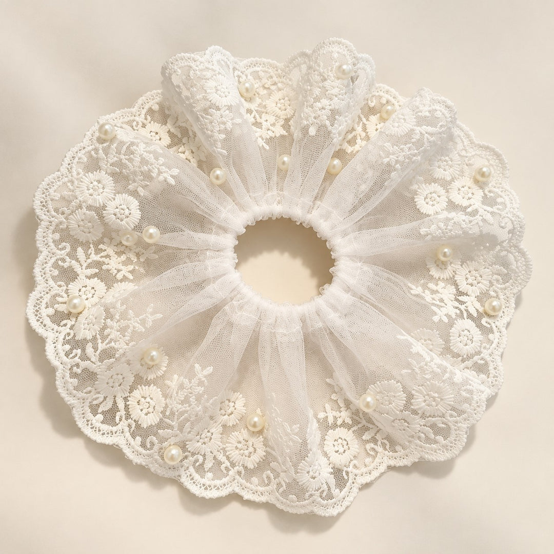 Vintage Lace Lamp Shade Covers with Bows, Pearls & Floral Details