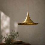 Load image into Gallery viewer, Brushed Brass Umbrella Pendant Light