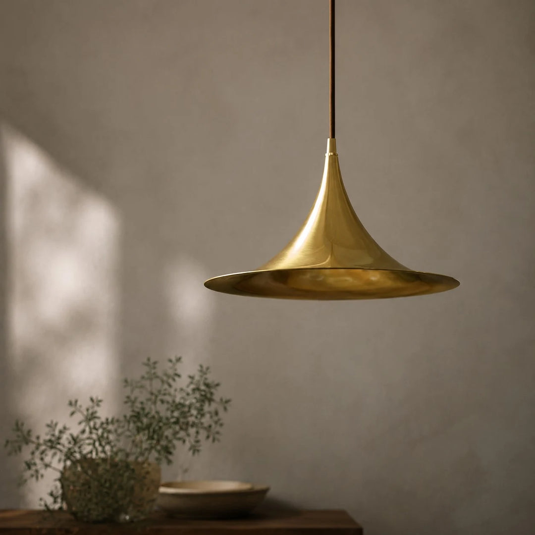 Brushed Brass Umbrella Pendant Light