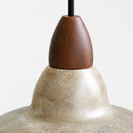 Cargar imagen en el visor de la Galería, wood cap and distressed metal shade detail
