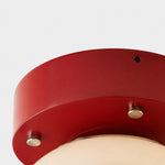 Load image into Gallery viewer, Close-up of red iron ceiling plate and metal fasteners