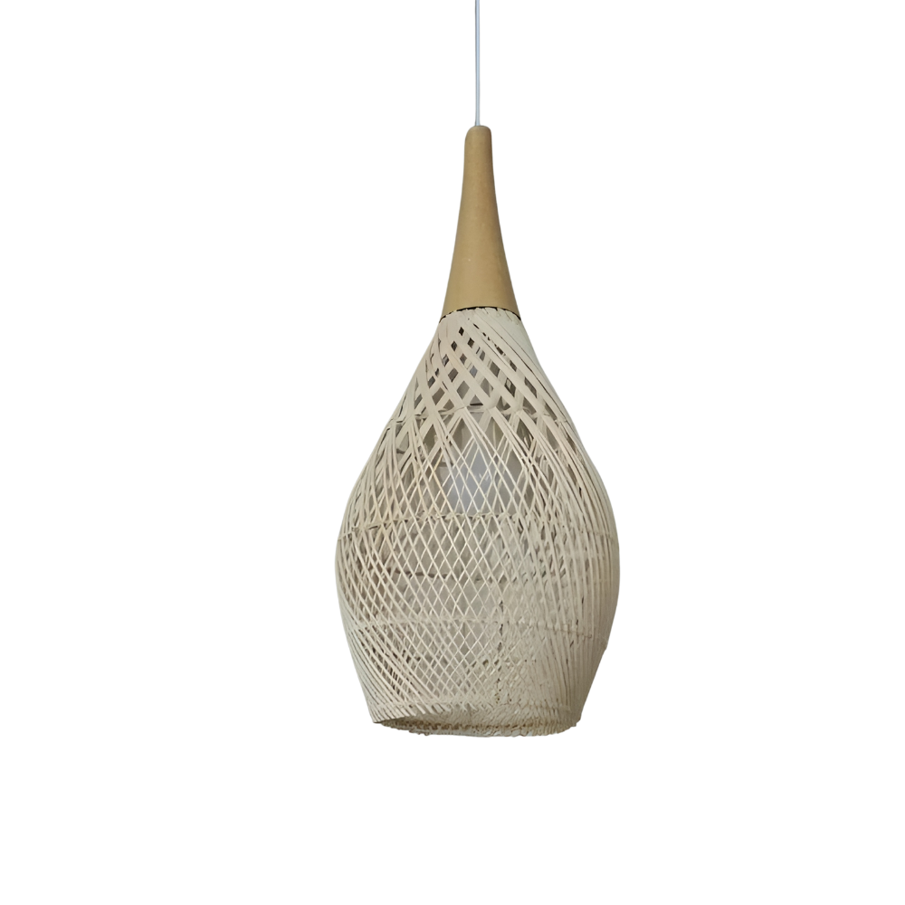 Handgefertigte Rattan Wandteppich-Pendelleuchte