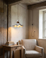 Charger l'image dans la visionneuse de galerie, Hand-Painted Ceramic Brown Trim Plug-In Pendant