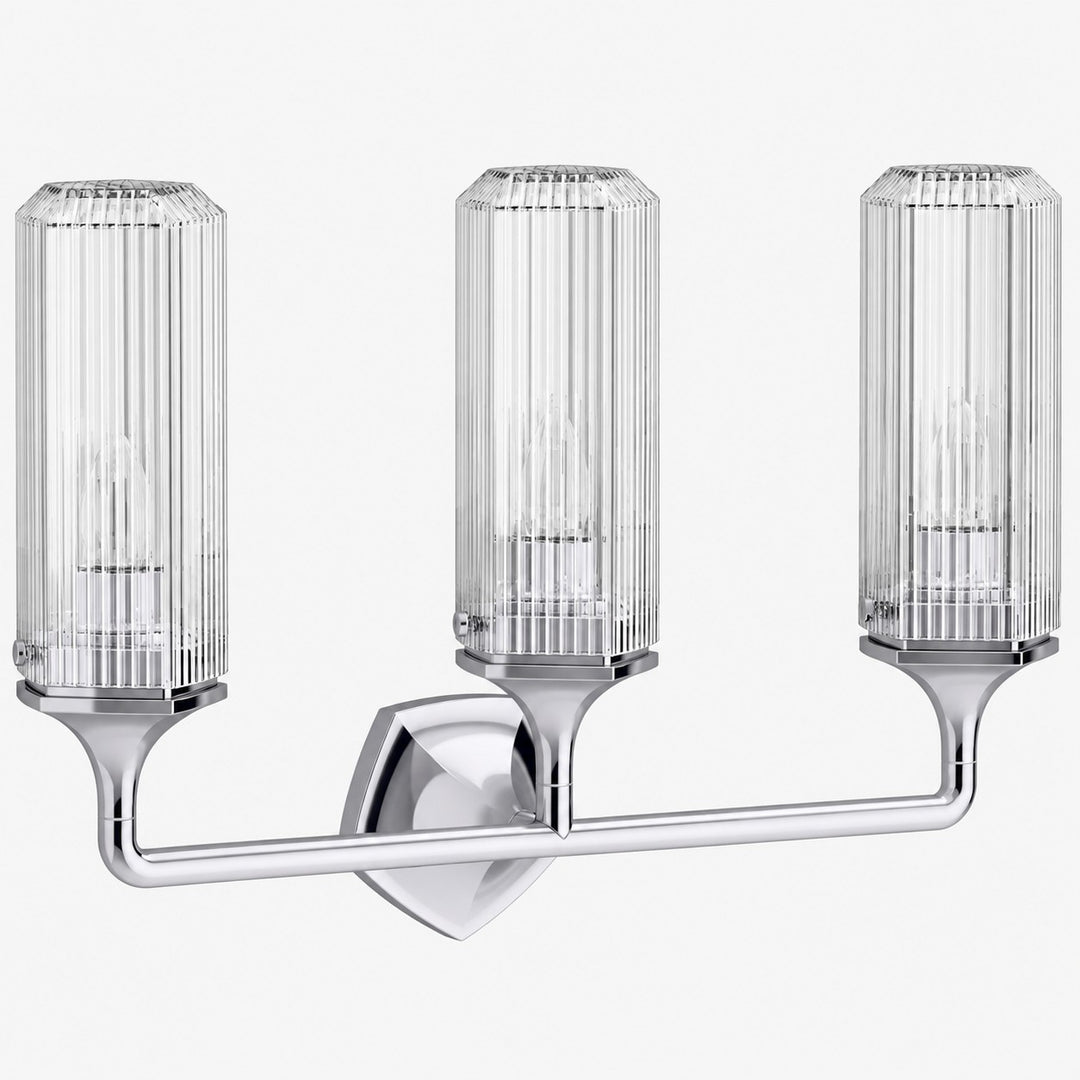 Ridged Shade Armed Cup Metal Plate Wall Light