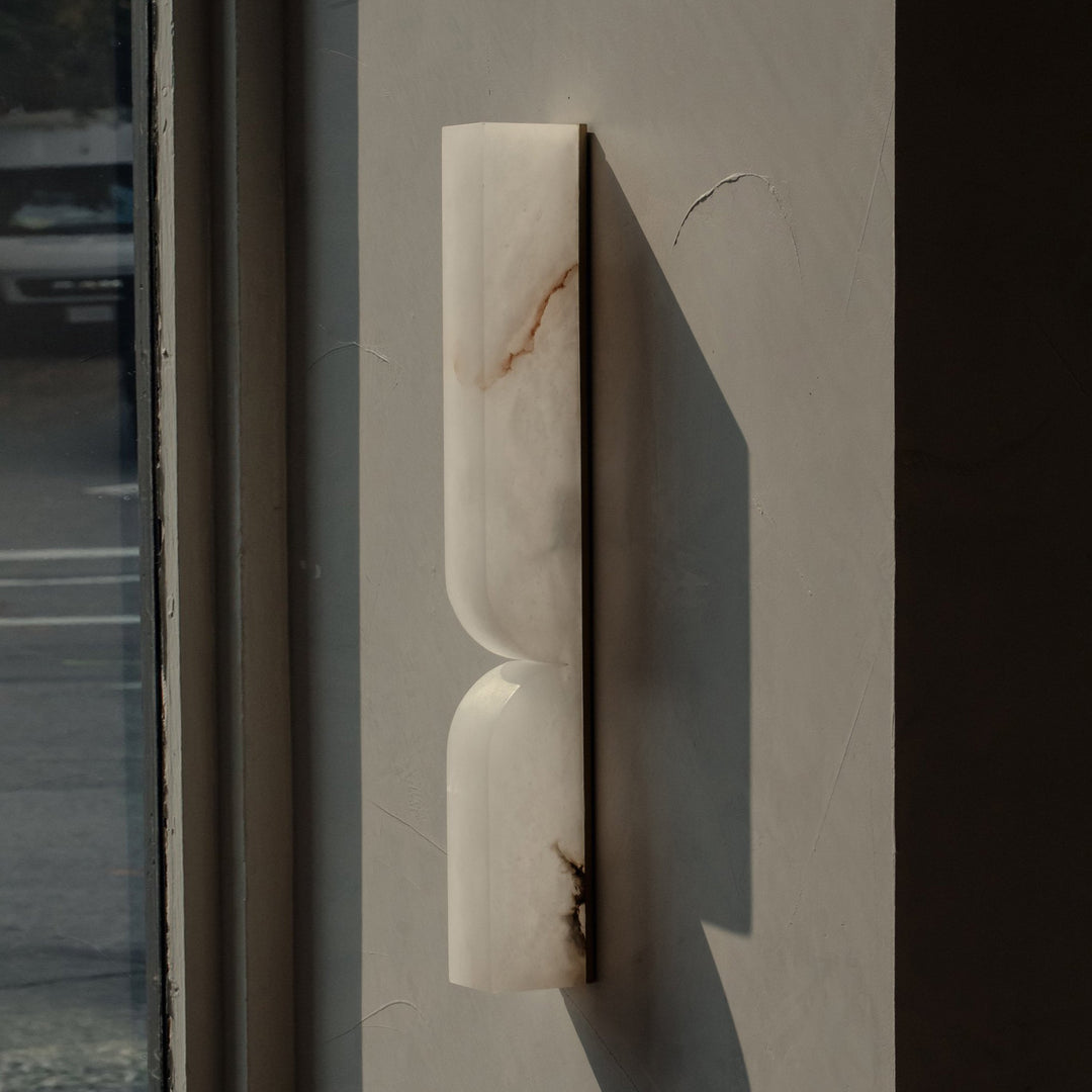 Lámpara de Pared Rectangular Moderna de Alabastro – Aplique Minimalista para Dormitorio, Pasillo y Sala