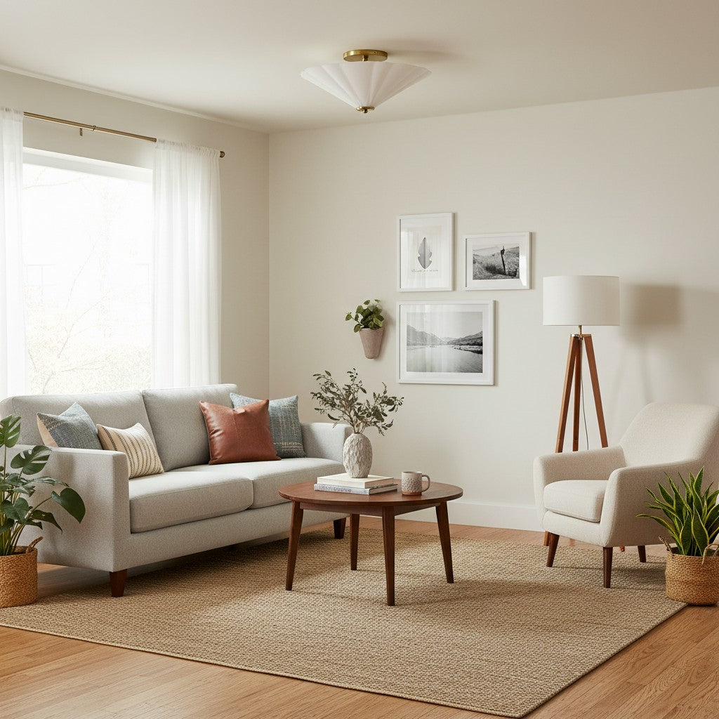 Mivie Schlanke Aufbaulampe – Vintage geripptes Glas und Champagnerbronze für moderne Wohnzimmer