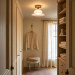 Charger l'image dans la visionneuse de galerie, ruffled glass flush mount ceiling light in a wardrobe hallway