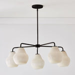 Load image into Gallery viewer, Rivrona 5-Light Chandelier for Entryway - Ribbed Glass Modern Lighting
