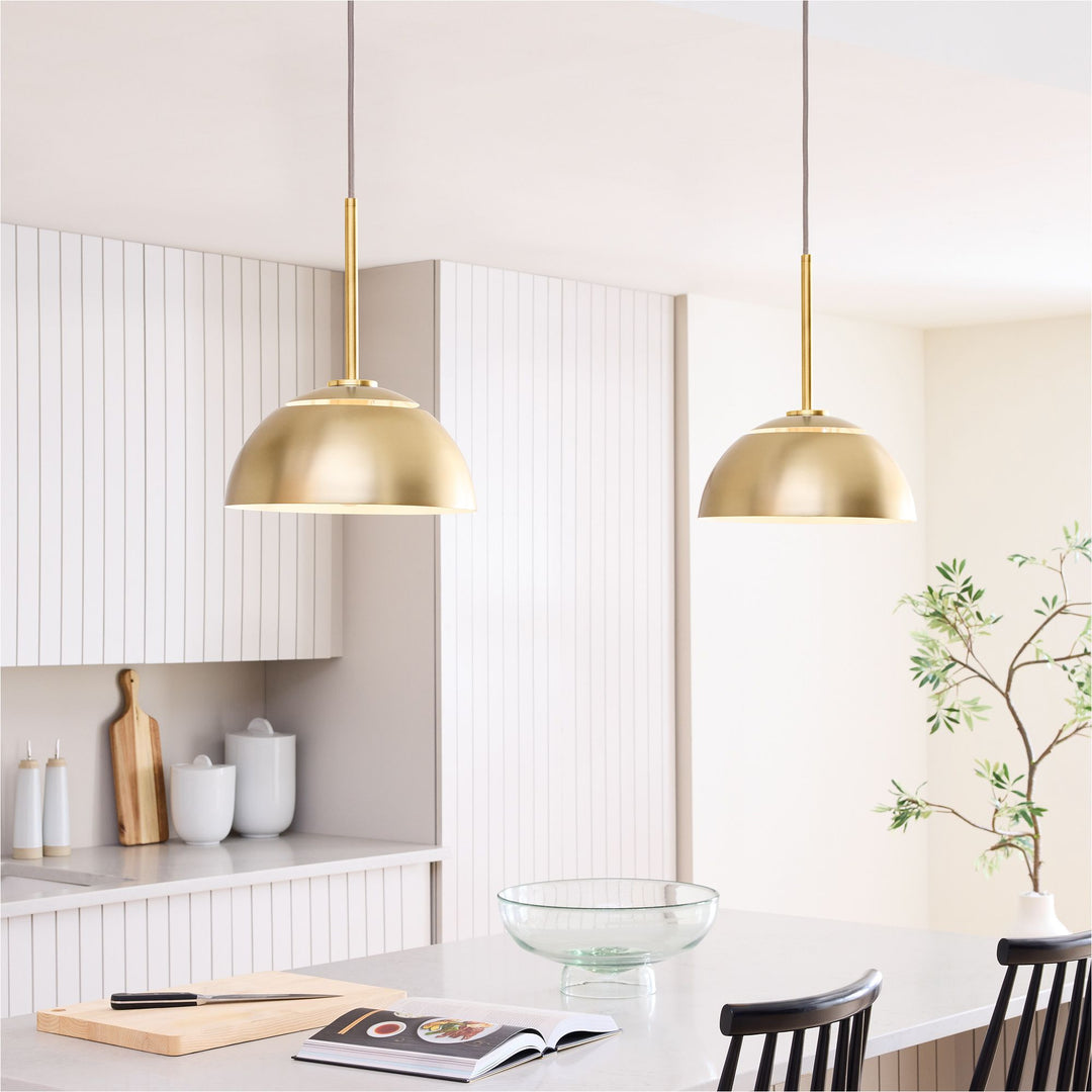 Parvion Metal Dome Pendant Light – Minimalist Modern Kitchen Fixture