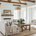 Cargar imagen en el visor de la Galería, Lámpara colgante de piedra natural travertino Kairis - Iluminación de estilo vintage para comedores y salas de estar