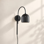 Charger l'image dans la visionneuse de galerie, Dome Arm Plug-In Cord Arched Metal Wall Sconce