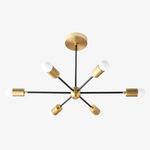 Charger l&#39;image dans la visionneuse de galerie, Lustre Mobilux Line Mid-Century Modern - Plafonnier suspendu à 6 têtes
